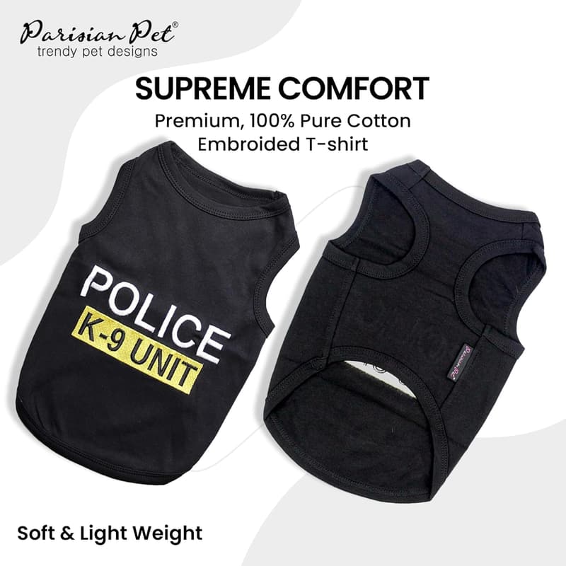 Police K-9 Unit Dog T-Shirt - 100% Cotton, Breathable, XS