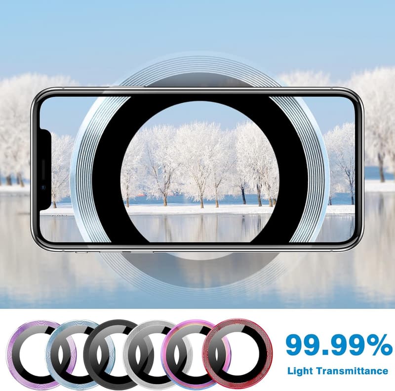 iPhone 14/14 Plus 9H Tempered Glass Camera Lens Protector - 2 Pcs Red