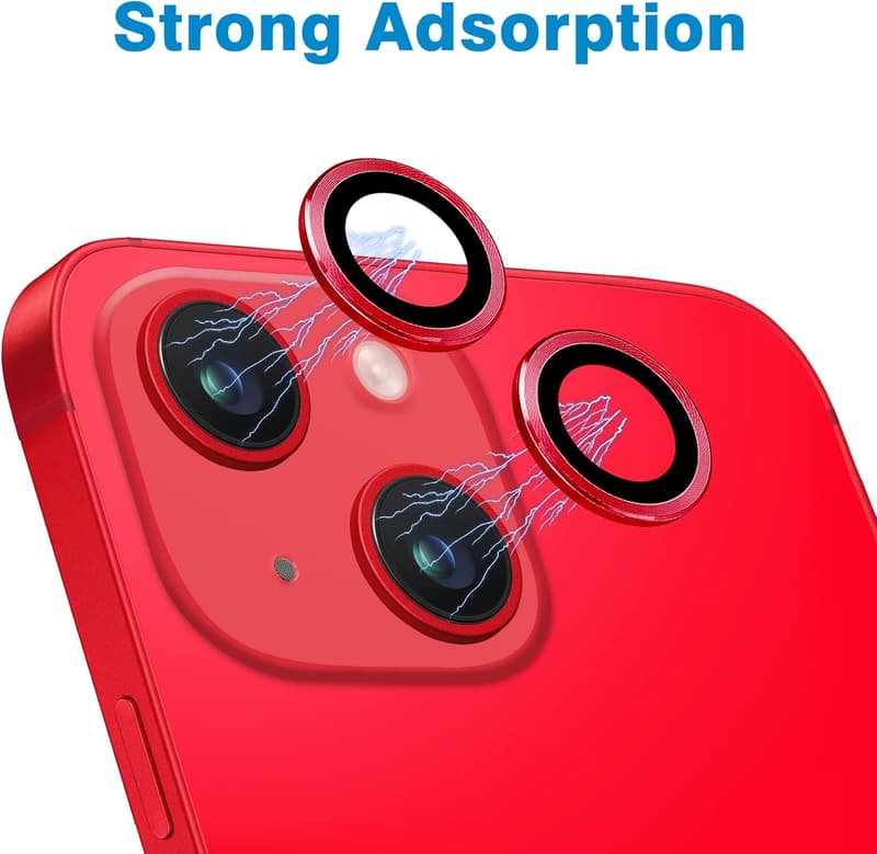 iPhone 14/14 Plus 9H Tempered Glass Camera Lens Protector - 2 Pcs Red