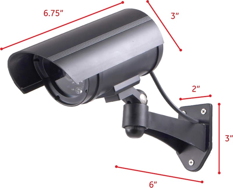 Decoy Security Bullet Camera with Flashing Red Light - Wireless