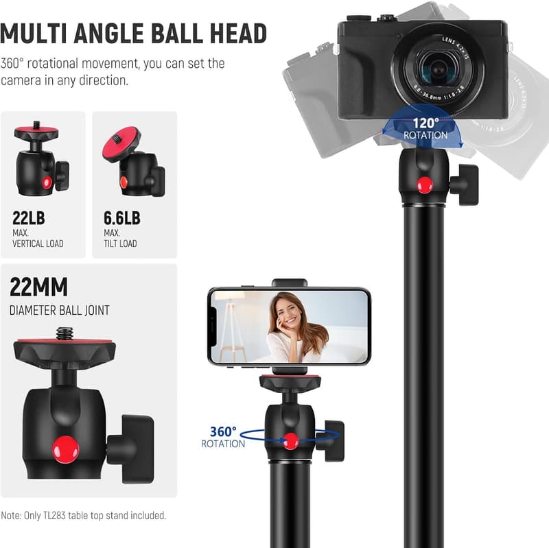 Adjustable Desk Mount for DSLR & Ring Light – 17