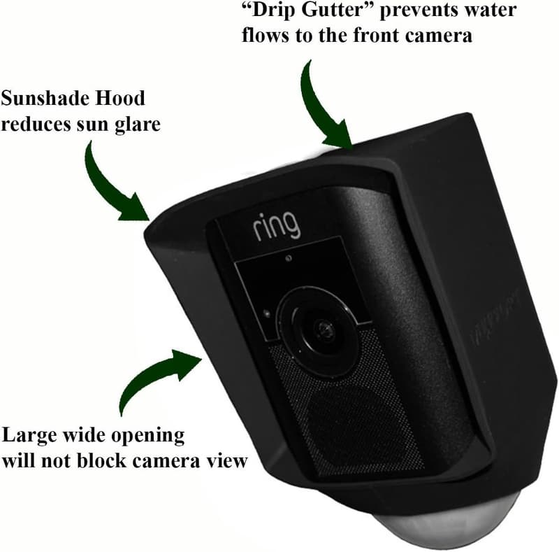 Ring Floodlight Camera Silicone Skin Cover - Black, UV & Weather Protection