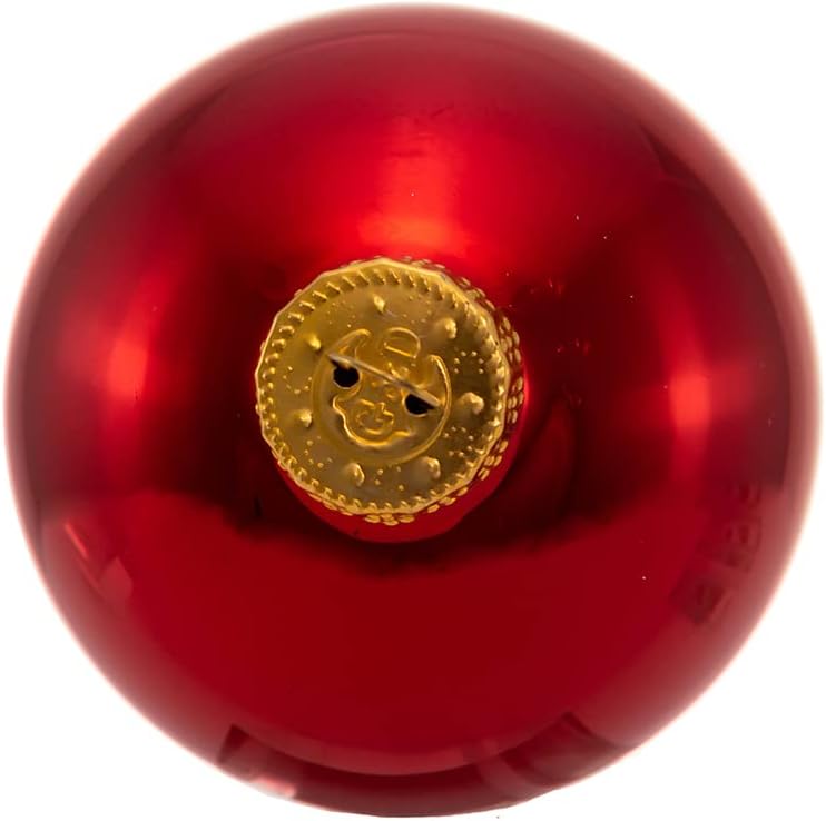 Christmas Shiny Red Glass Ball Ornaments, 6-Piece Set