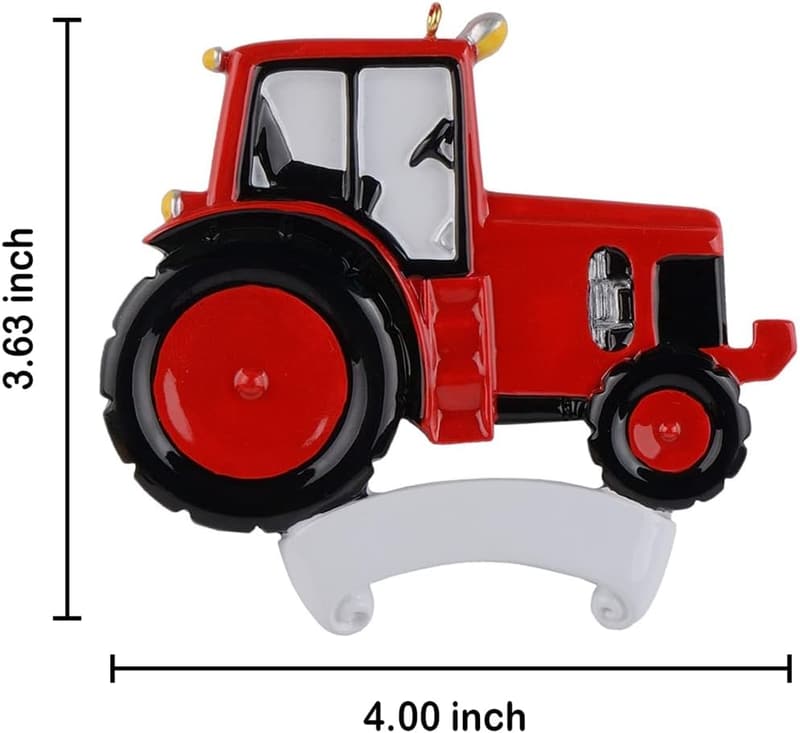 Personalized Red Tractor Christmas Ornament 2024