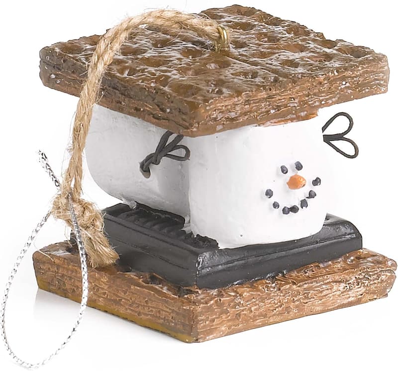 White Chocolate Brown S'mores 2-Inch Resin Holiday Ornament