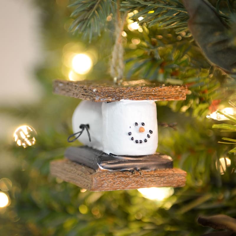 White Chocolate Brown S'mores 2-Inch Resin Holiday Ornament