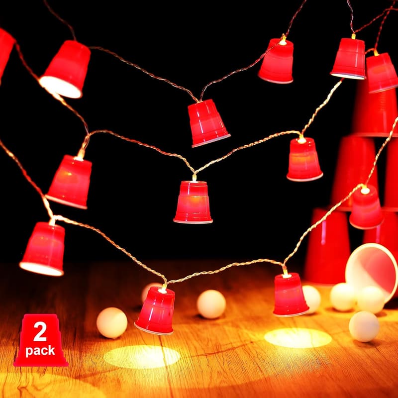 Graduation Party Mini Cup String Lights - Battery Operated LED (2 Pack)