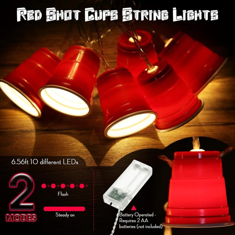 Graduation Party Mini Cup String Lights - Battery Operated LED (2 Pack)