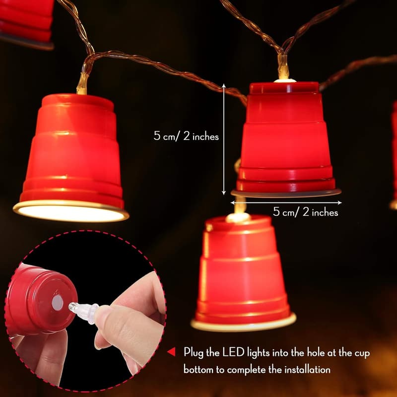 Graduation Party LED Mini Flip Cup String Lights - 6.56 ft
