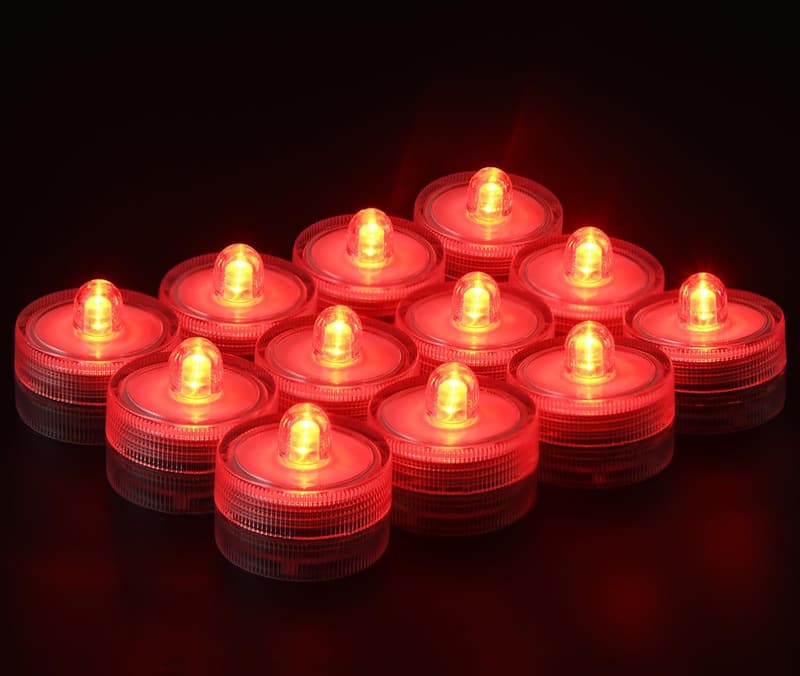 12 Pack Waterproof LED Submersible Lights for Decor