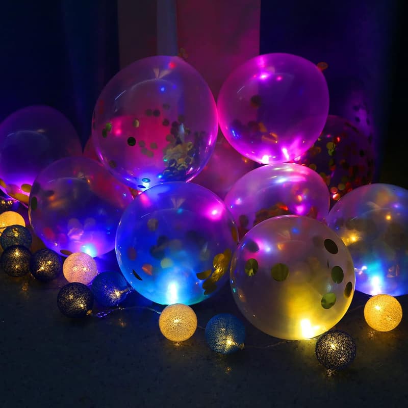Red LED Balloon Lights for Party Lanterns - Pack of 12