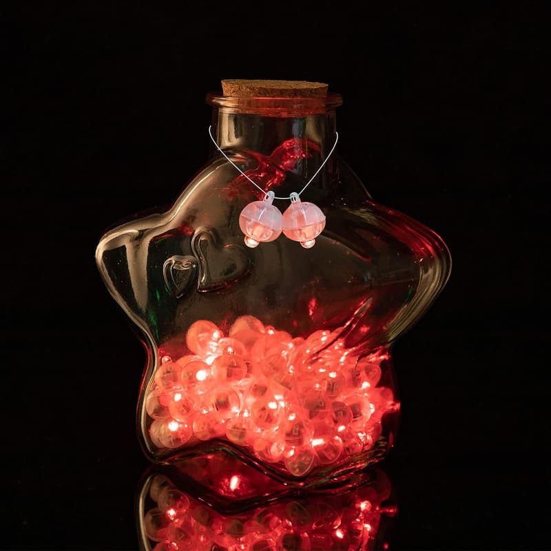 Red Balloon Light Set - 100 Mini LED Lights for Party Decor