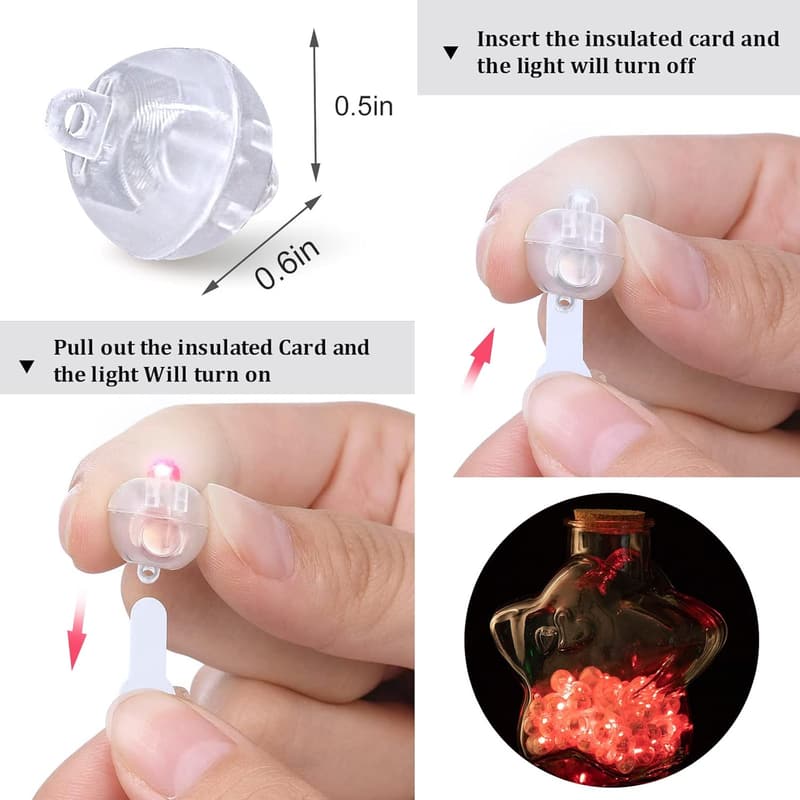 Red Balloon Light Set - 100 Mini LED Lights for Party Decor