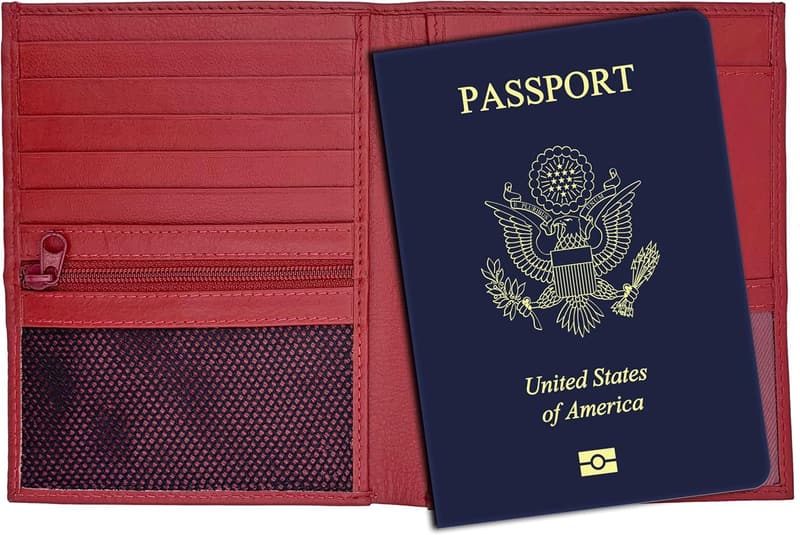 Genuine Leather RFID Passport Wallet