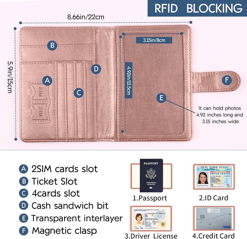 RFID-Blocking Leather Passport Holder for Family Travel