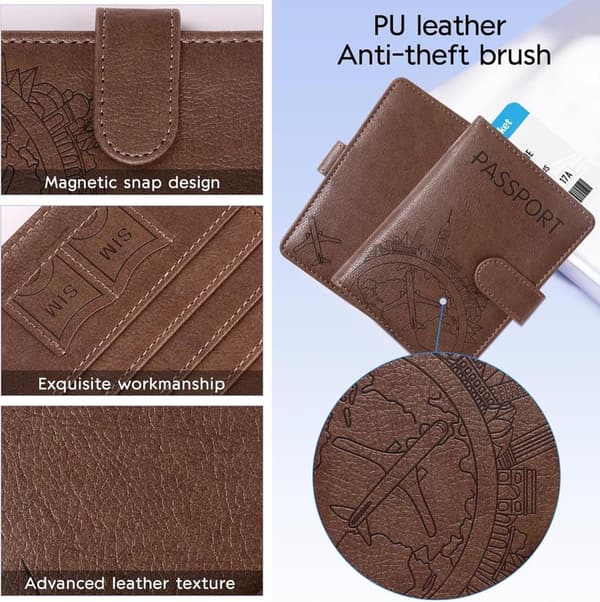 RFID-Blocking Leather Passport Holder for Family Travel