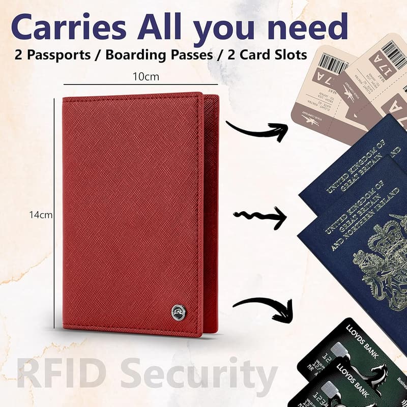 RFID Blocking Passport Holder - Slim Travel Wallet for Men & Women