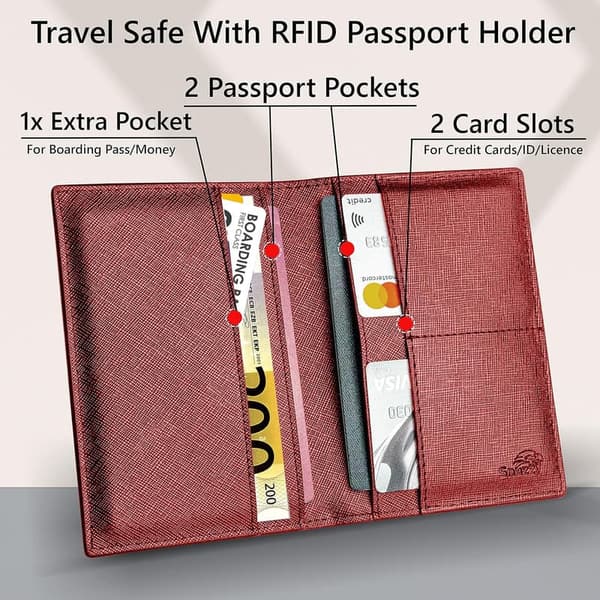 RFID Blocking Passport Holder - Slim Travel Wallet for Men & Women