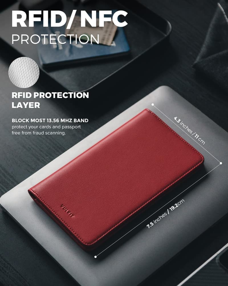 RFID Blocking Passport Holder Wallet for Travel