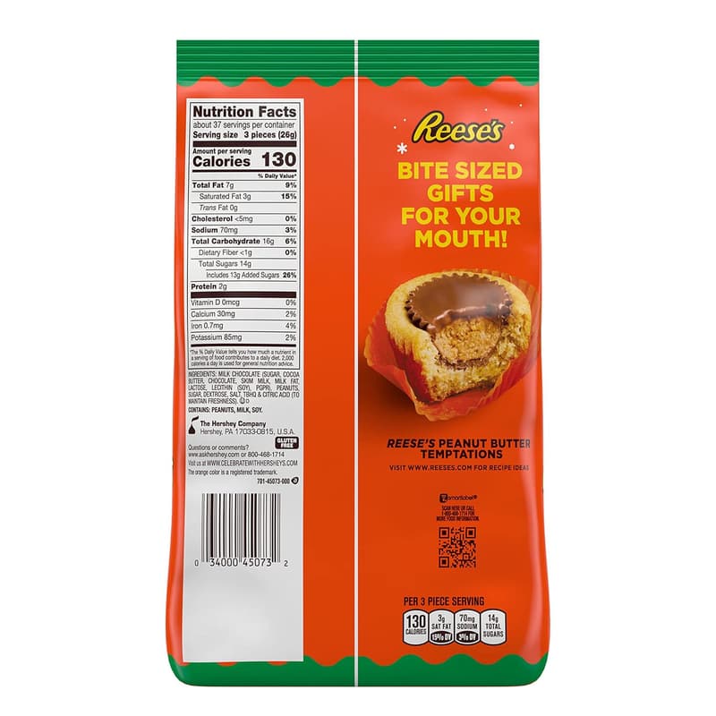 REESE'S Mini Milk Chocolate Peanut Butter Cups, 34.1 oz Bag