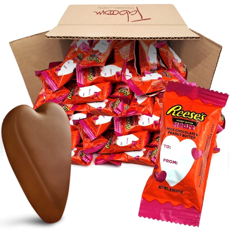 Valentine's Peanut Butter Heart Candy Party Pack (50 Count)