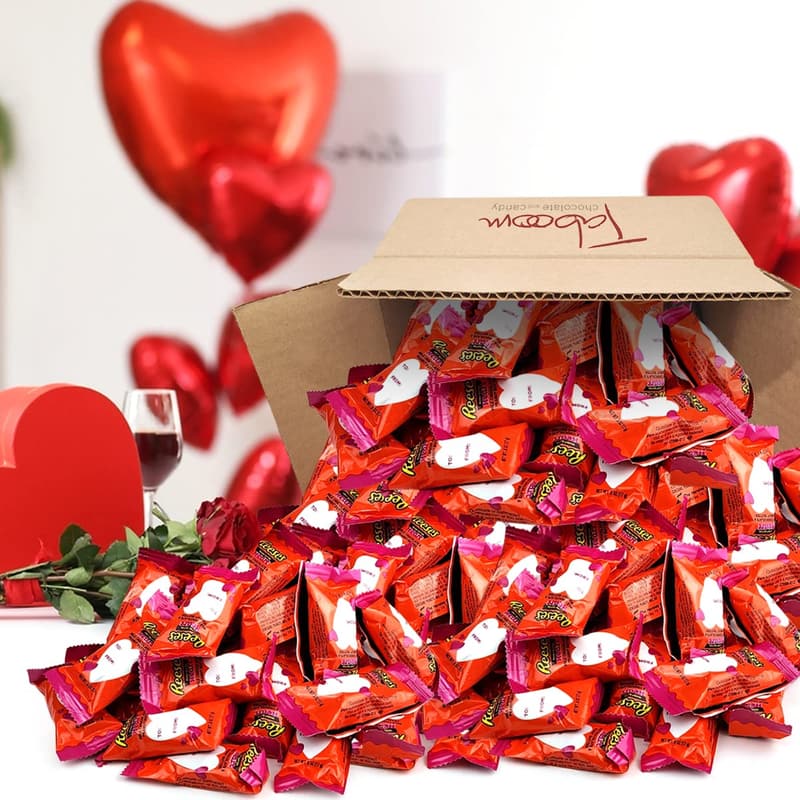 Valentine's Peanut Butter Heart Candy Party Pack (50 Count)