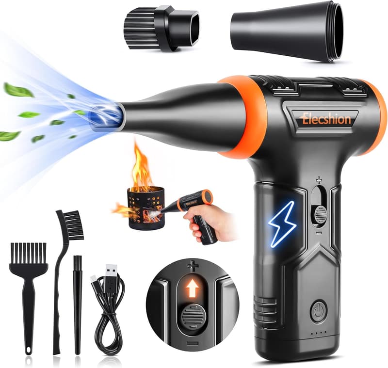 Electric Air Duster - 50 MPH Variable Speed Air Blower for Electronics