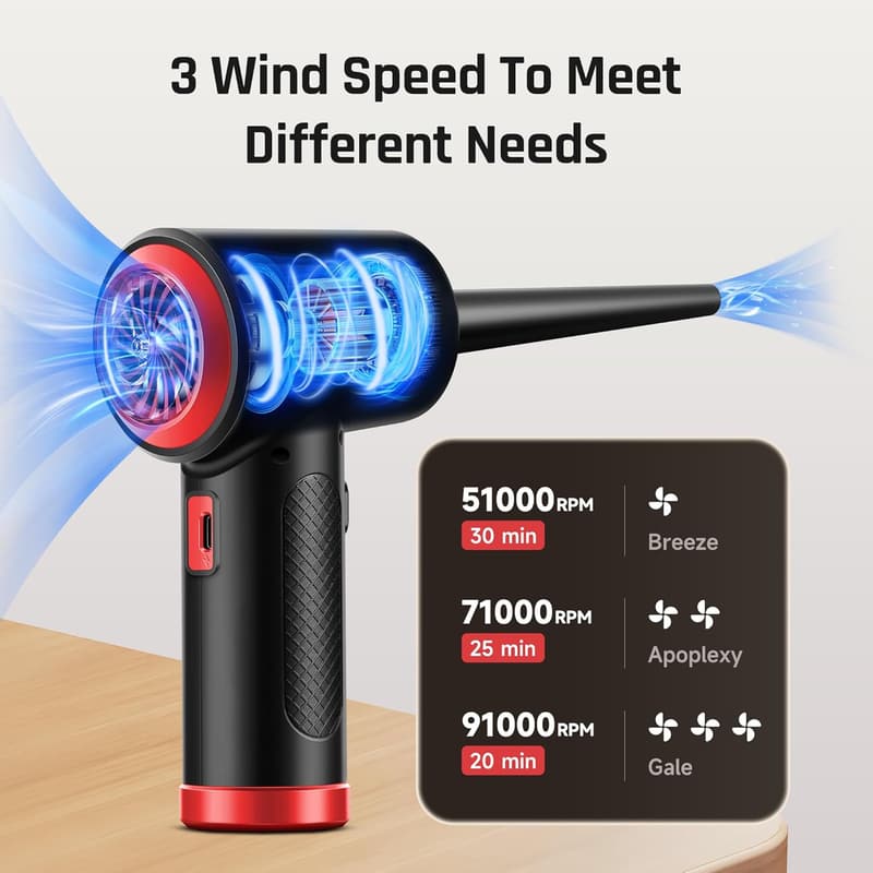 Cordless Electric Air Duster - Powerful USB Rechargeable Cleaner
