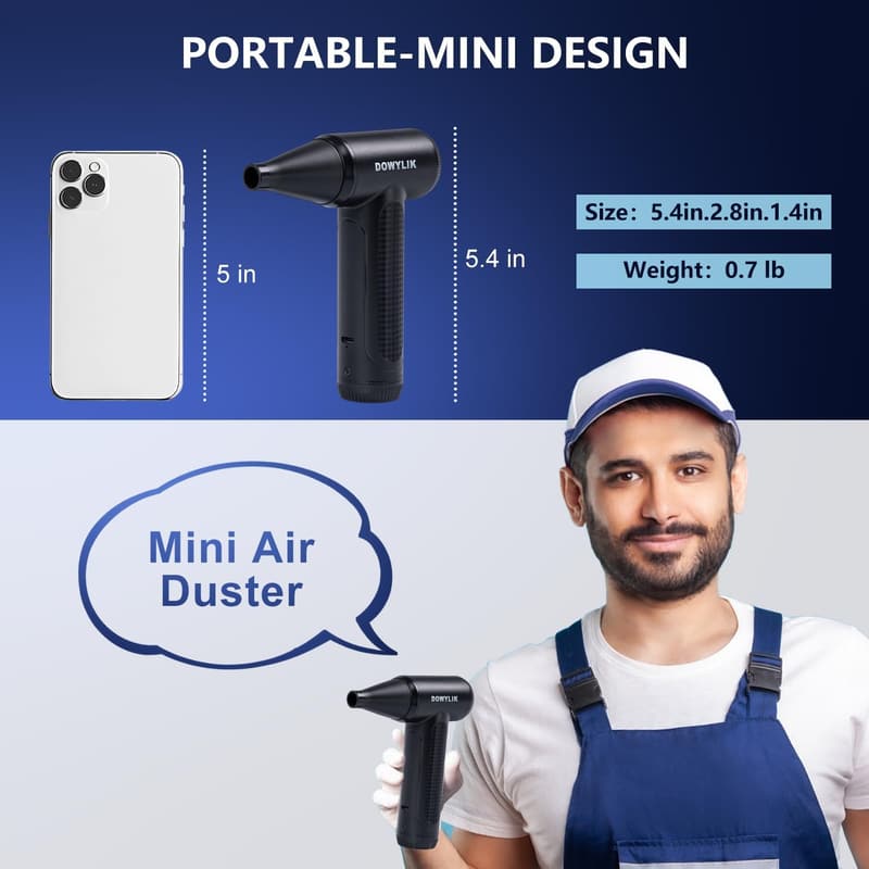 Portable Compressed Air Duster - 150000RPM Rechargeable Blower