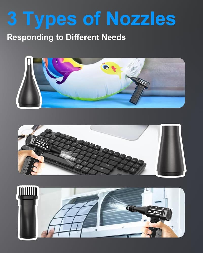 Cordless Rechargeable Air Duster for Electronics Cleaning