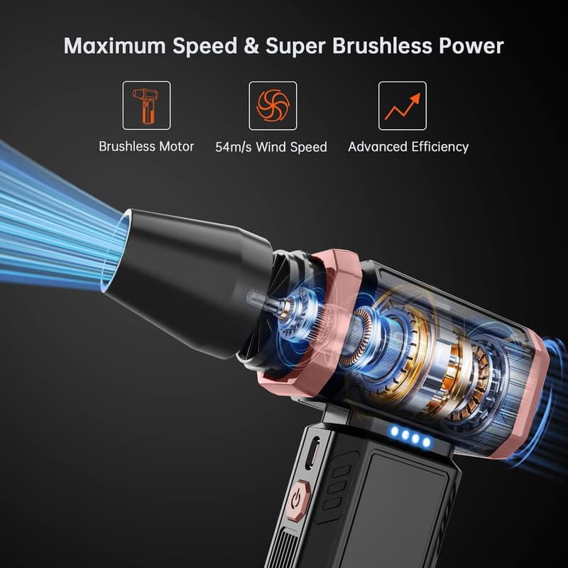 Cordless Compressed Air Duster - 300000RPM, Rechargeable Blower