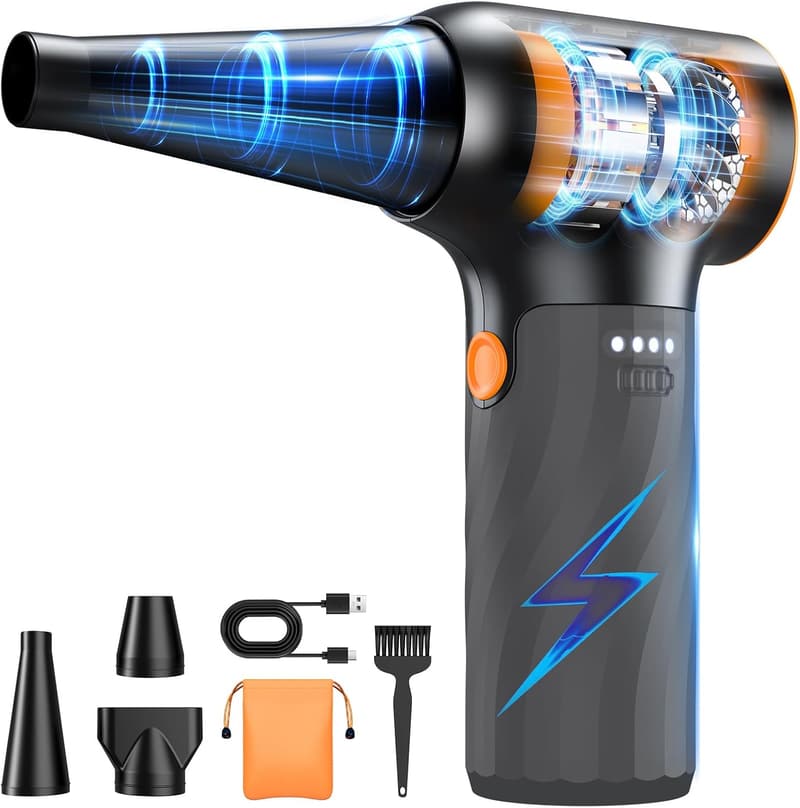 Cordless Electric Air Duster – 260,000 RPM, Rechargeable, 3-Speed