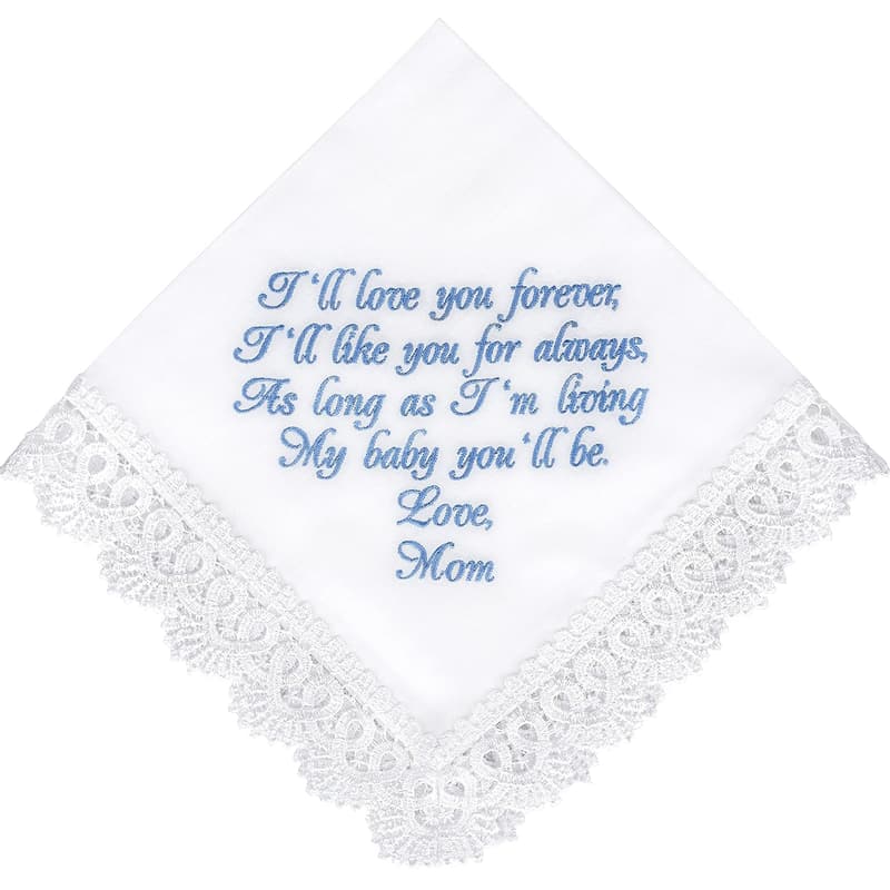 Wedding Day Handkerchief Gift for Bride from Mom