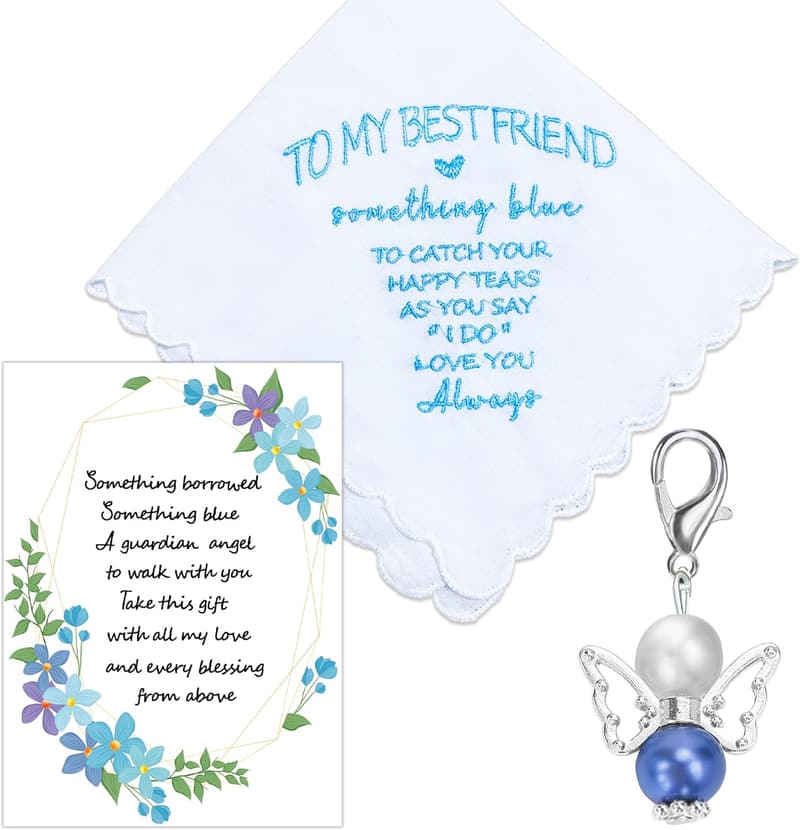 Something Blue Bridal Handkerchief Gift from Maid of Honor