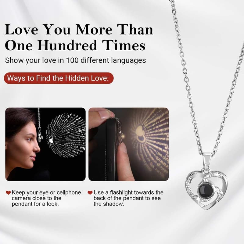 Eternal Rose Gift Box with Heart Necklace for Women