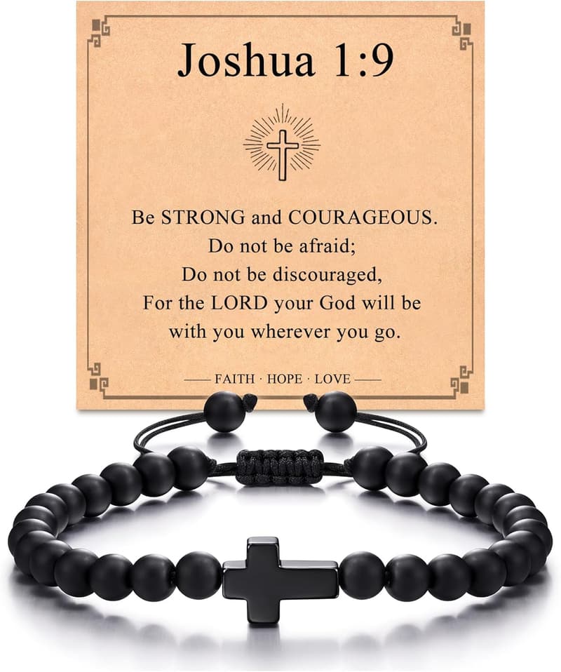 Cross Bracelet for Men and Teens - Christian Jewelry Gift