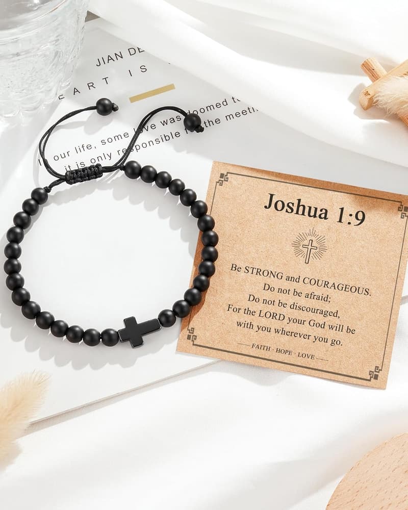 Cross Bracelet for Men and Teens - Christian Jewelry Gift