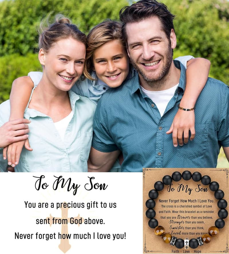 Christian Cross Bracelet for Boys - Perfect Graduation Gift