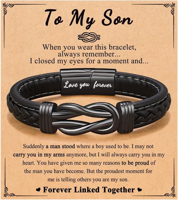 Men's Leather Bracelet - Perfect Gift for Birthday & Graduation