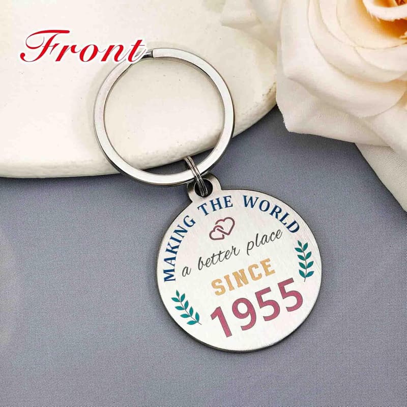 Engraved Double-Sided Keychain Gift for Birthdays