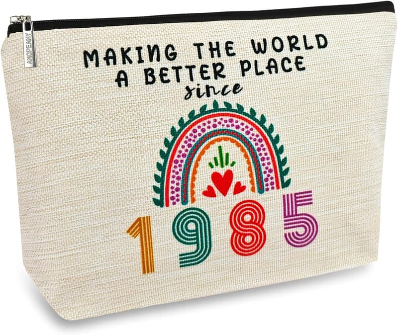40th Birthday Makeup Bag for Women - 1985 Anniversary Gift
