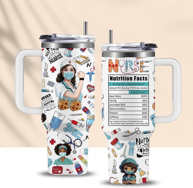 Nurse Birthday Gift - 40Oz Stainless Steel Coffee Tumbler