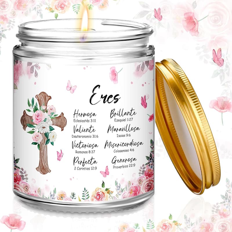 Lavender Scented Prayer Candle for Women - Inspirational Gift