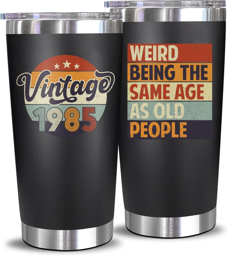 40th Birthday Tumbler Gift for Men and Women - 20 Oz