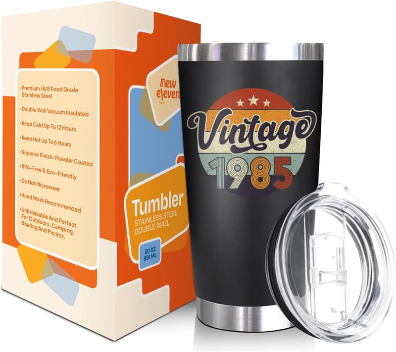 40th Birthday Tumbler Gift for Men and Women - 20 Oz