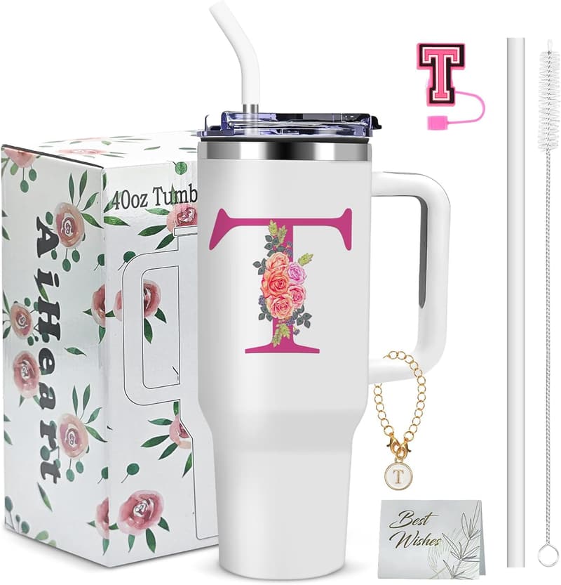 Custom Monogrammed Travel Tumbler for Women
