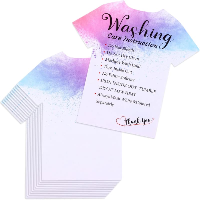 T-Shirt Care Instruction Cards – 200 盒, 3.5