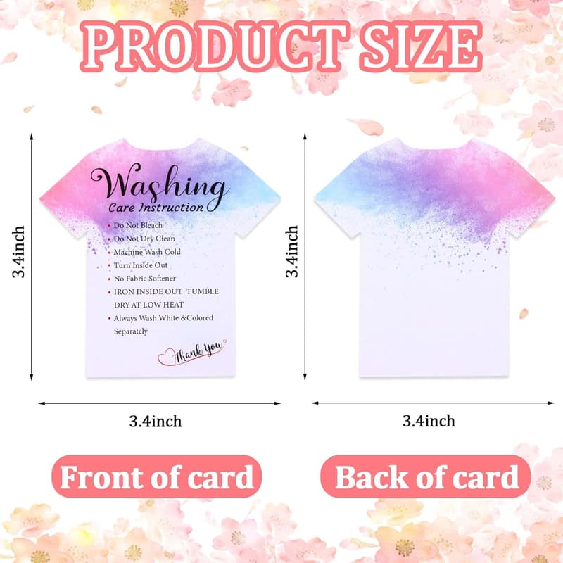 T-Shirt Care Instruction Cards – 200 盒, 3.5
