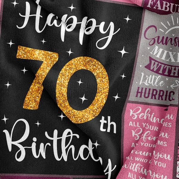 70th Birthday Gift Blanket for Women - 50