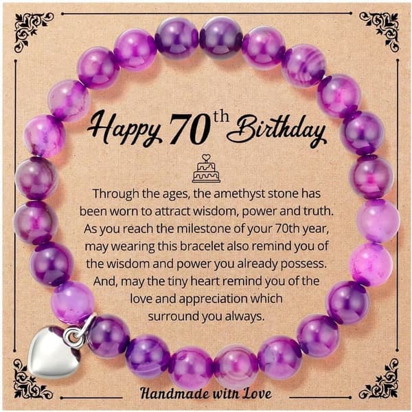 Milestone Birthday Bead Bracelet for Women with Message Card